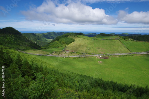 Azores islands, natural landscapes in Sao Miguel