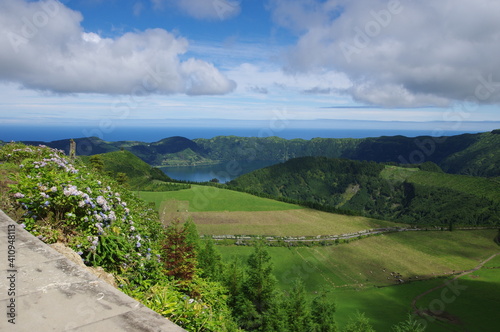 Fototapeta Naklejka Na Ścianę i Meble -  Azores islands, natural landscapes in Sao Miguel
