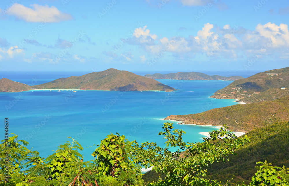 Tortola - größten der Britischen Jungferninseln, Panorama Blick, karibik feeling   