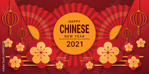 happy chinese new year 2021 banner design . vector illustration