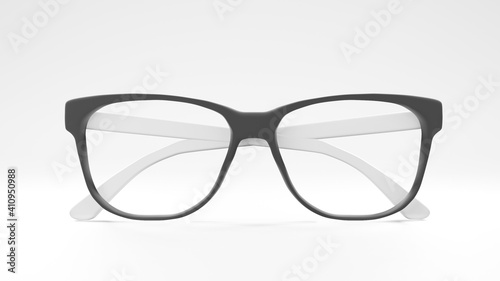 3d rendering eyeglasses isolated icon simple image.