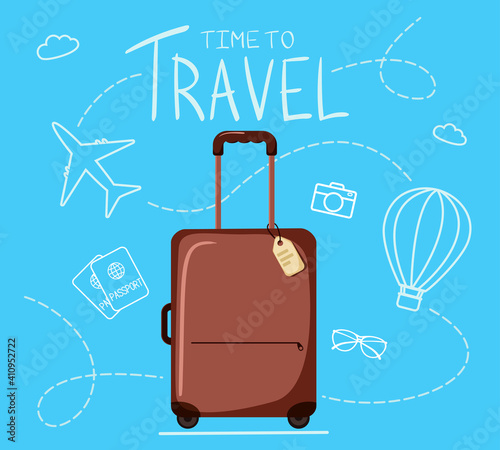 Vector illustration of a suitcase for travel.
