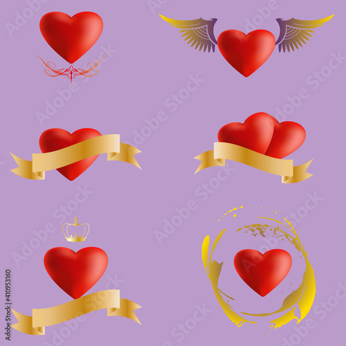 Set of hearts. Vector illustration