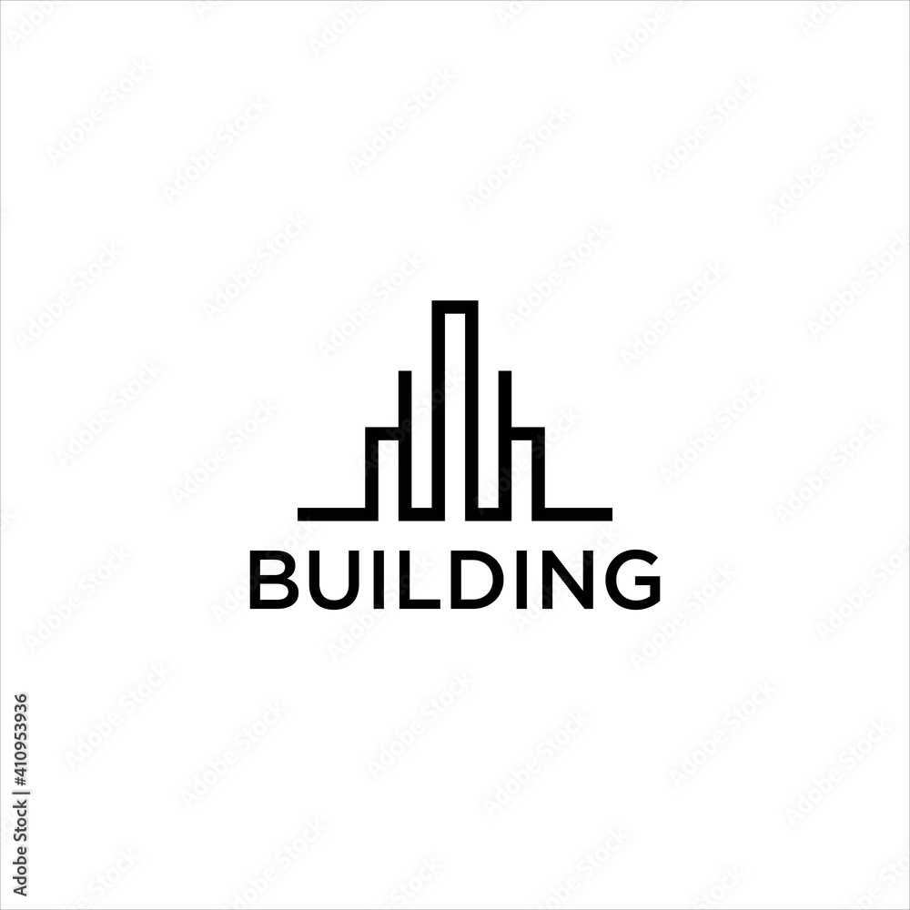 Abstract Building line Construction  Logo Design Vector