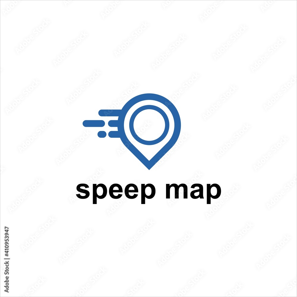 Fototapeta premium Speed Position Logo with GPS and Road Direction Pointer Elements for Travel and Technology, Featuring Modern Minimalist Design and Abstract Map Concept for Business Brand Identity
