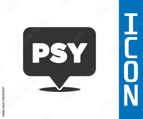 Grey Psychology icon isolated on white background. Psi symbol. Mental health concept, psychoanalysis analysis and psychotherapy. Vector.