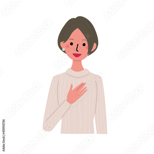 若い女性　20代　30代　イラスト　ポートレート

