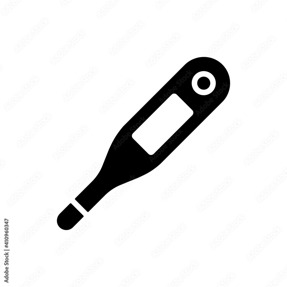 Electronic medical thermometer vector glyph icon Electronic medical thermometer vector glyph icon