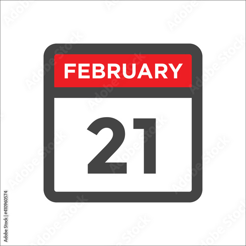 February 21 calendar icon with day of month