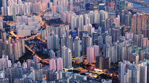 Kowloon Urban Day to Night Timelapse 
