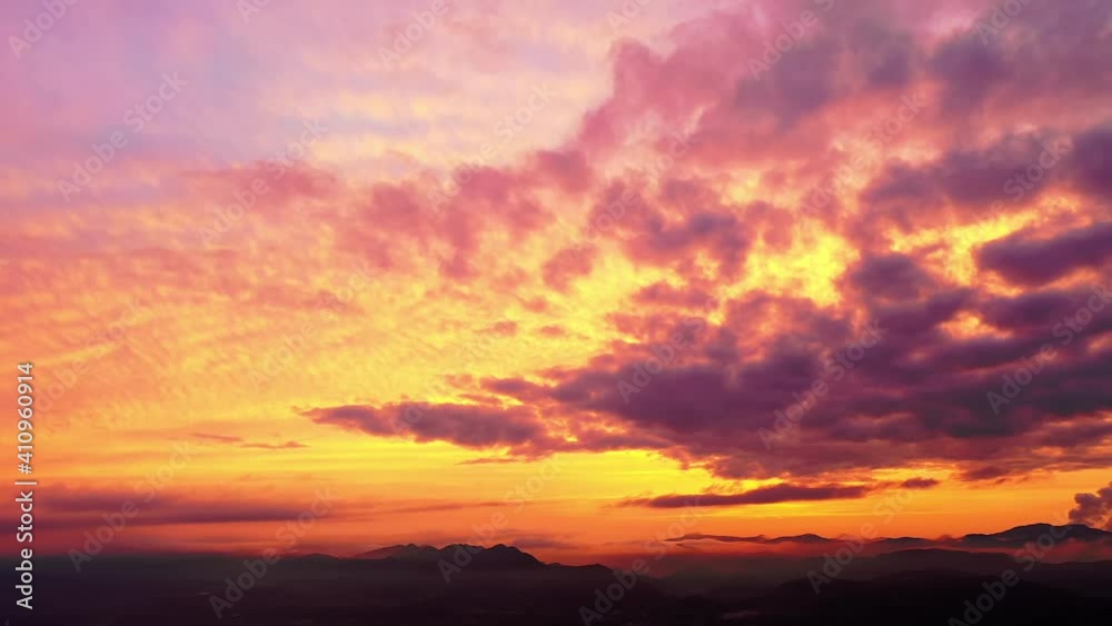 Orange sky and dramatic cloudscape at sunset Orange sky and dramatic cloudscape at sunset