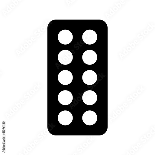 Pills strip vector glyph icon. Medical sign