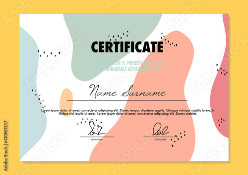 Certificate or Diploma pastel minimal vector design template