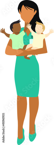 doctor vector image . A doctor with a child. children's doctor . Illustration. Medicine. doctor's appointment. health