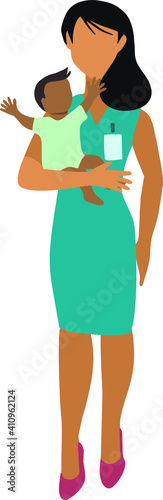 doctor vector image . A doctor with a child. children's doctor . Illustration. Medicine. doctor's appointment. health