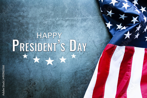 Presidents' Day Typography abstract Background with American Flag