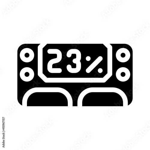 digital body fat meter glyph icon vector illustration