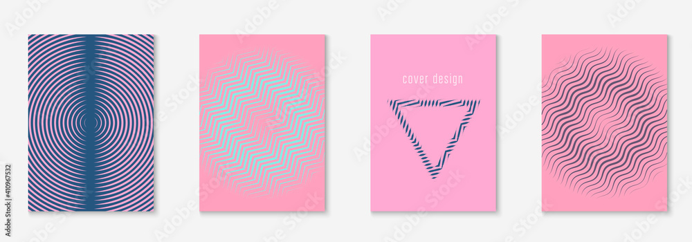 Design magazine cover as template with line geometric element. Design magazine cover as template with line geometric element.