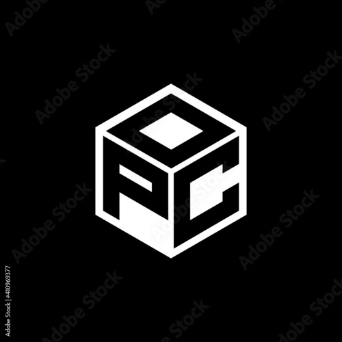 PCO letter logo design with black background in illustrator, cube logo, vector logo, modern alphabet font overlap style. calligraphy designs for logo, Poster, Invitation, etc.

