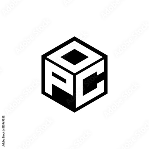 PCO letter logo design with white background in illustrator, cube logo, vector logo, modern alphabet font overlap style. calligraphy designs for logo, Poster, Invitation, etc.
