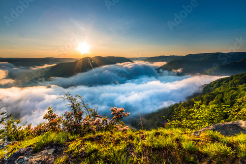 Fototapete Dramatic spring landscapes in New River Gorge National Park in West Virginia,USA