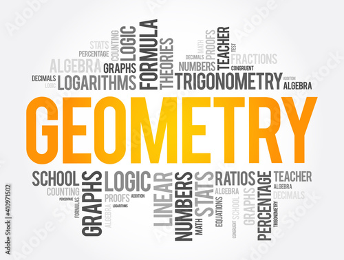 Geometry word cloud collage, education concept background