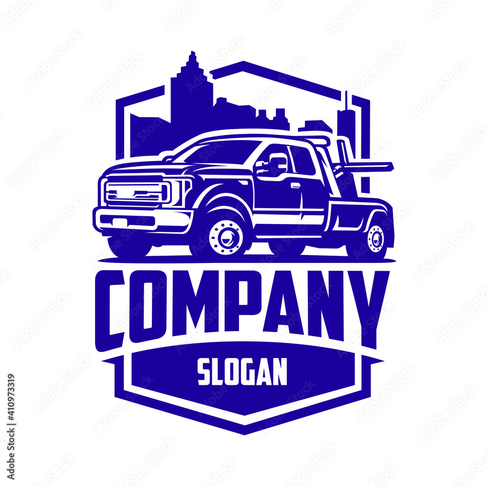 Towing company ready made logo vector isolated EPS Stock Vector Adobe