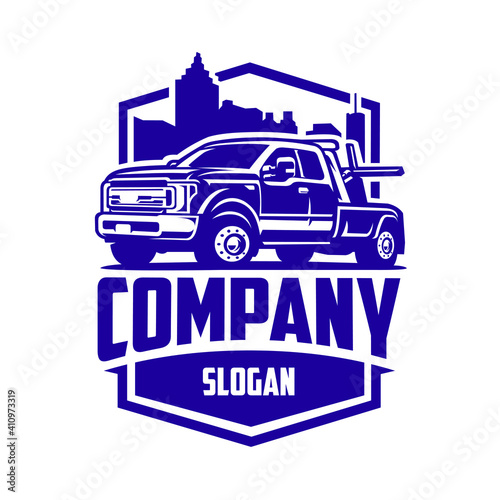 Towing company ready made logo vector isolated EPS