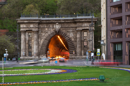 Photography Tunnel at Clark Adam square in Budapest. Hungary