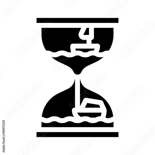 hourglass toy glyph icon vector illustration flat