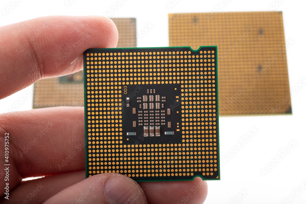 computer processors on white background computer processors on white background