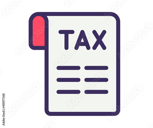tax bill invoice single isolated icon with filled line style