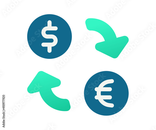 rate conversion exchange single isolated icon with gradient style