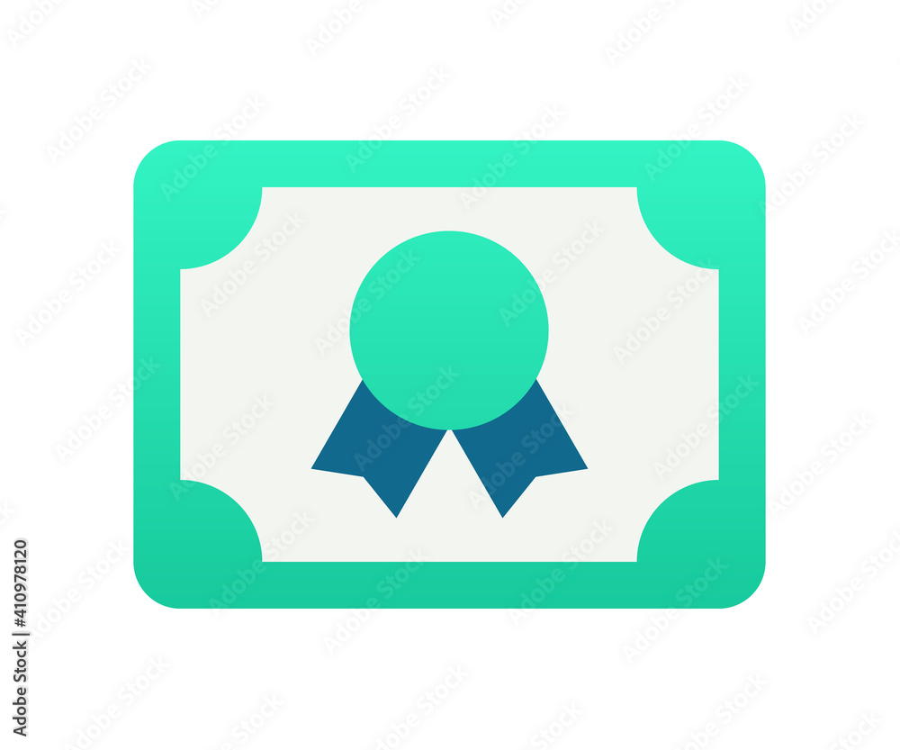 Fototapeta premium certificate award ribbon single isolated icon with gradient style