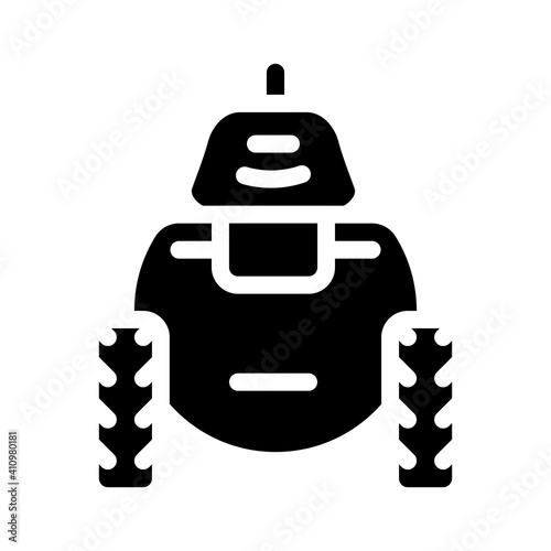 robot toy glyph icon vector illustration flat