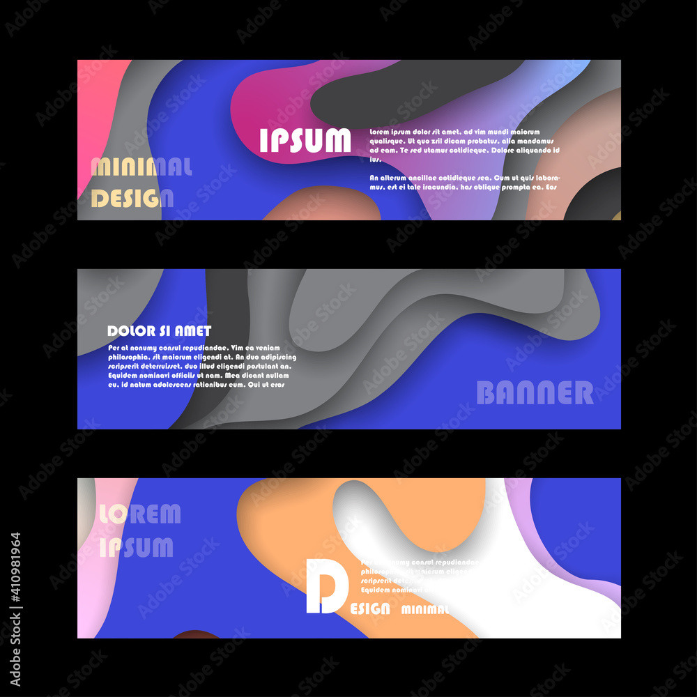 Collection  horizontal business banner set vector templates. clean modern geometric abstract background layout for website design. simple creative cover header. in rectangle