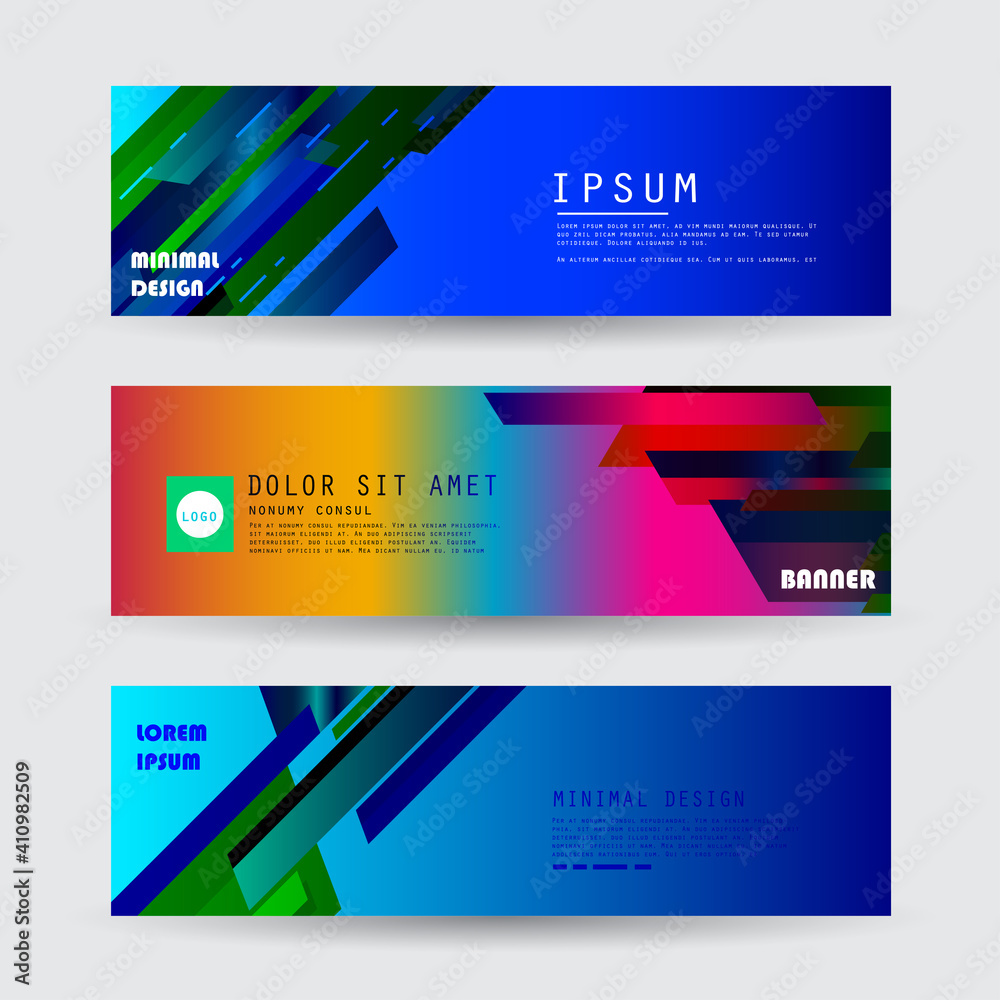 Fototapeta premium Vector horizontal banner template, abstract design