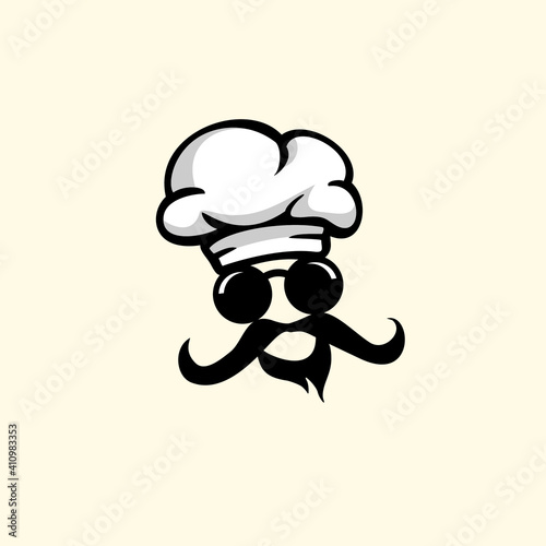 Simple Kitchen Chef Design Logo template, vector illustration