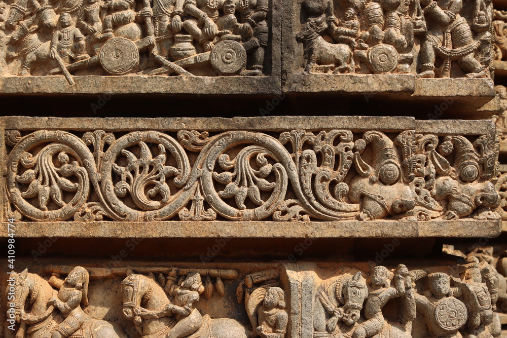 ancient times intricated stone carving of somnathpura temple India