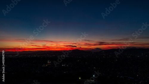 Sunset in Athens with beautiful colors