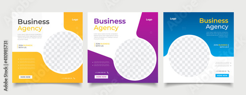 Digital business marketing banner for social media post template 