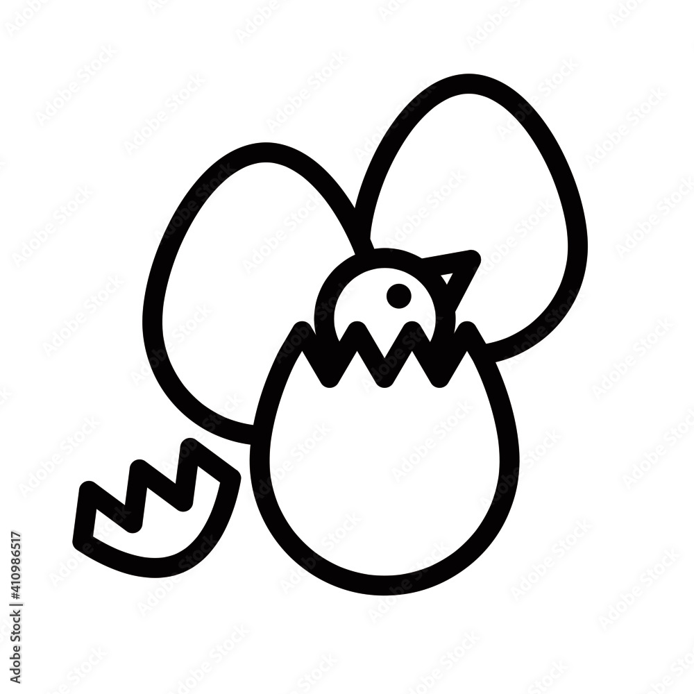 Chick, baby bird, line art, vector, easter, eggs.