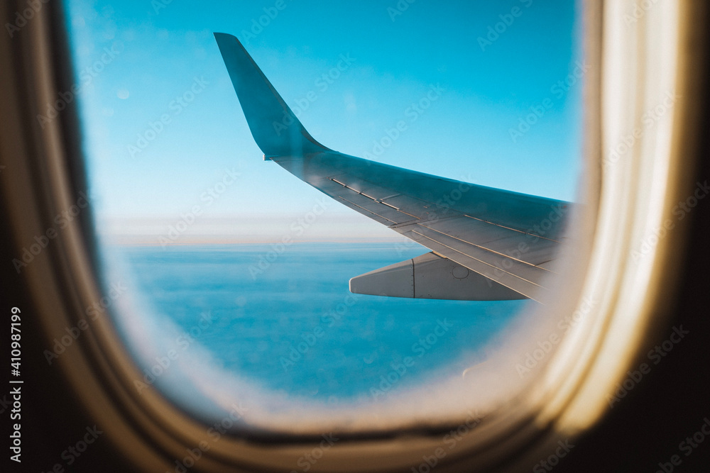 Wing of airplane. Boing 747. Wing of airplane. Boing 747.
