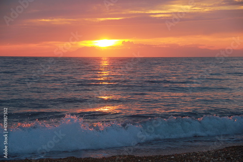 sunset over the sea