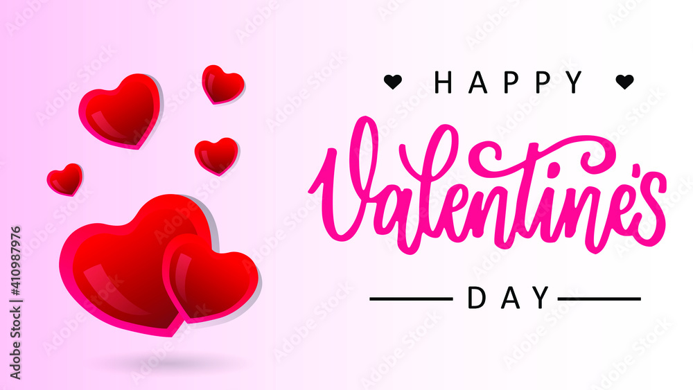 Valentines day lovely background with hearts. Valentines day greeting card, banner, wallpaper, flyer, brochure. Vector illustration