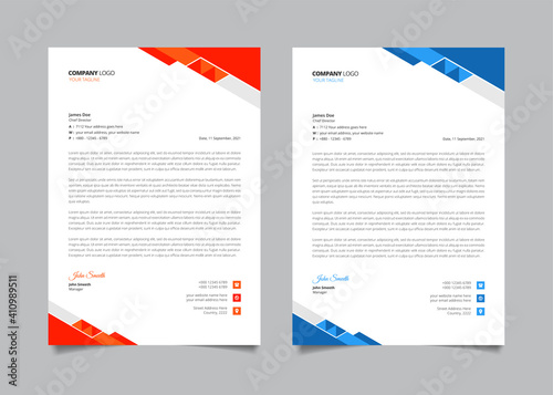 Simple corporate business letterhead template design. 