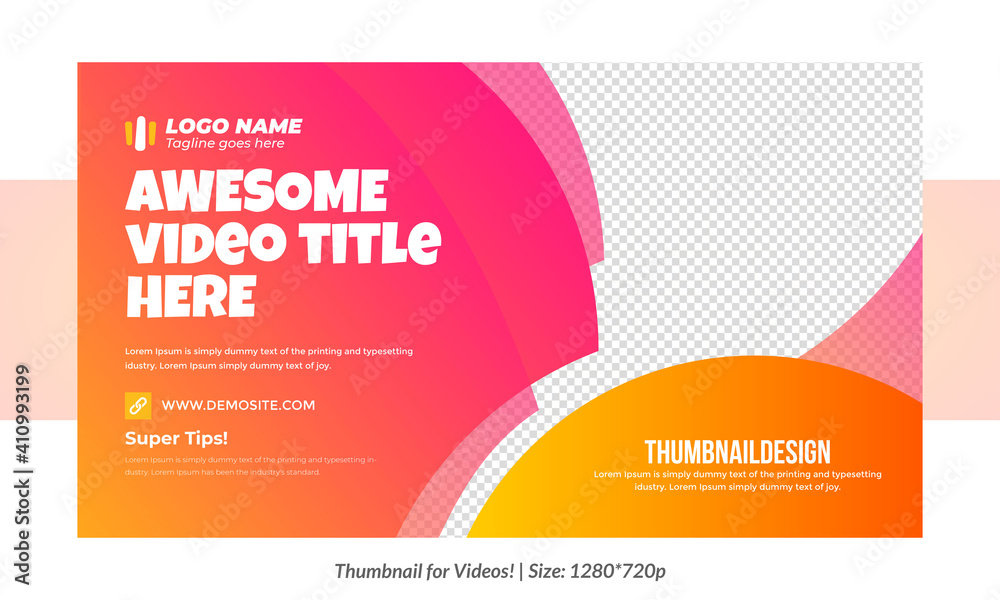 Obraz premium Editable Thumbnail for videos and all social platforms usable in your all videos Editable Premium Vector, Customizable Thumbnails fully customizable awesome gradient thumbnail for videos 