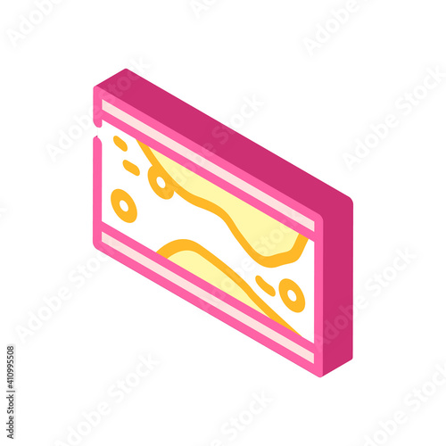 formation of cholesterol plaques in artery isometric icon vector illustration