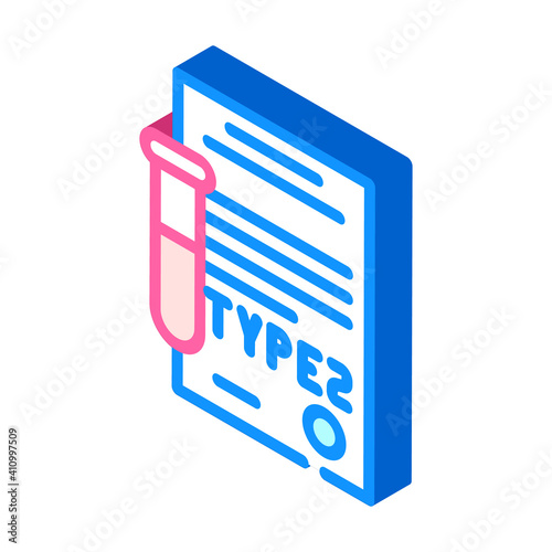 type 2 diabetes isometric icon vector illustration flat