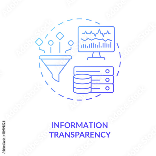Information transparency concept icon. Industry 4.0 design principle idea thin line illustration. Aiding functionality and identifying key areas. Vector isolated outline RGB color drawing